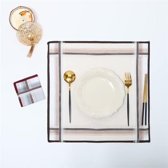 Soft Cotton Handkerchiefs for Men with ElegantPattern in AssortedColor,16 inches - Picture 5 of 7